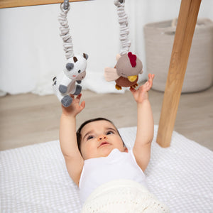 Living Textiles 2pk Stroller Toy - Cow & Chicken