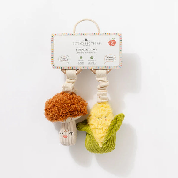 Living Textiles Mini Market 2pk Stroller Toy - Mushroom & Corn
