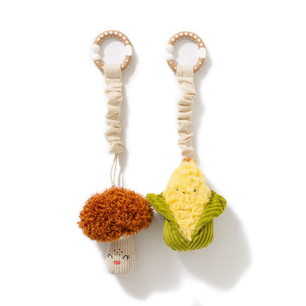 Living Textiles Mini Market 2pk Stroller Toy - Mushroom & Corn