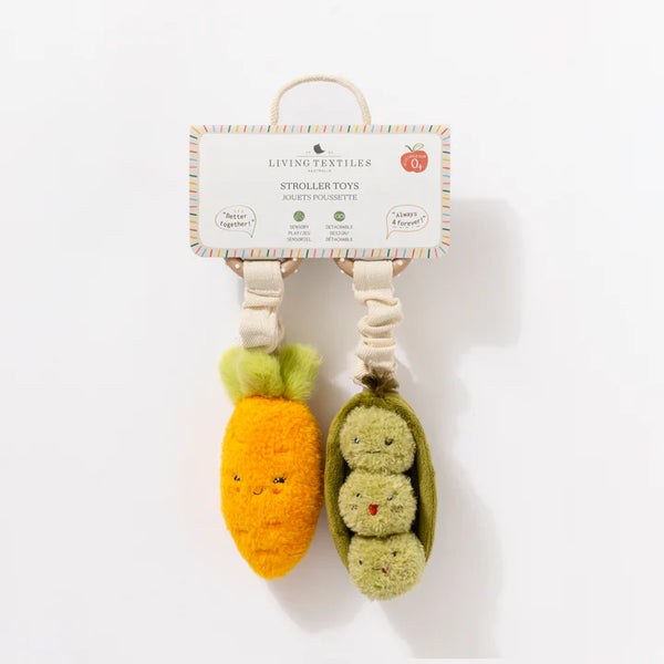 Living Textiles Mini Market 2pk Stroller Toy - Carrot & Green Peas