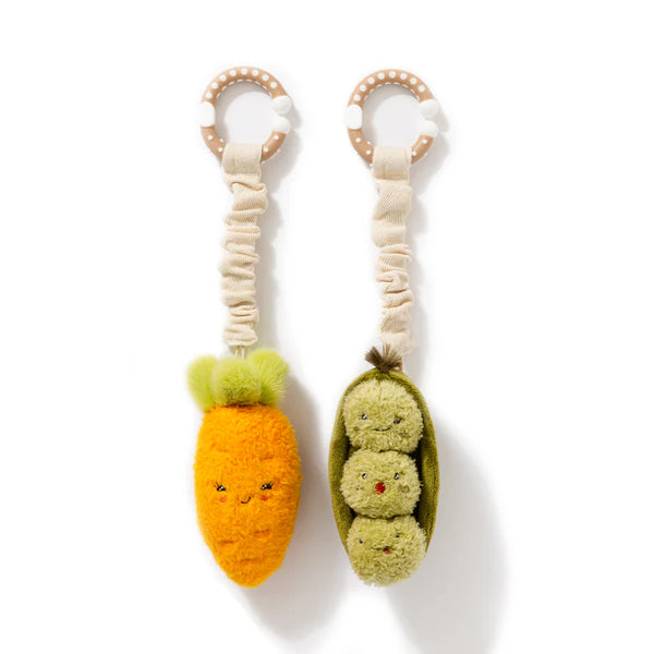 Living Textiles Mini Market 2pk Stroller Toy - Carrot & Green Peas