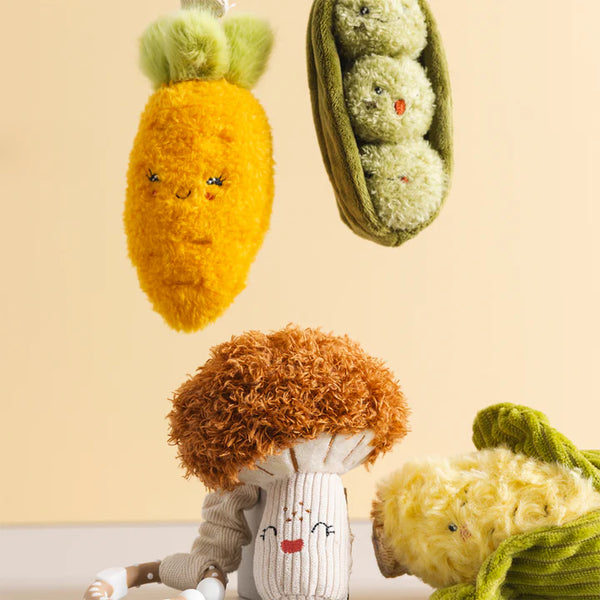 Living Textiles Mini Market 2pk Stroller Toy - Carrot & Green Peas