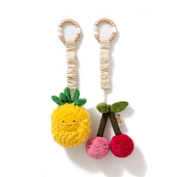 Living Textiles Mini Market 2pk Stroller Toy - Pineapple & Cherries