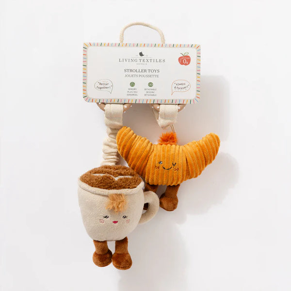 Living Textiles Mini Market 2pk Stroller Toy - Coffee & Croissant