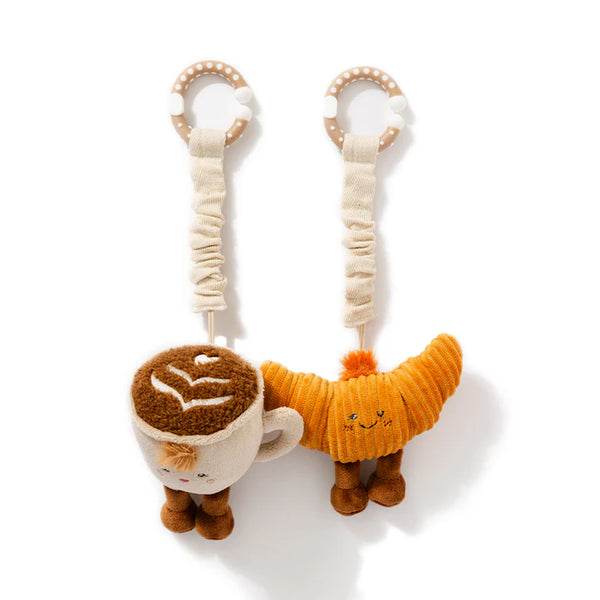 Living Textiles Mini Market 2pk Stroller Toy - Coffee & Croissant