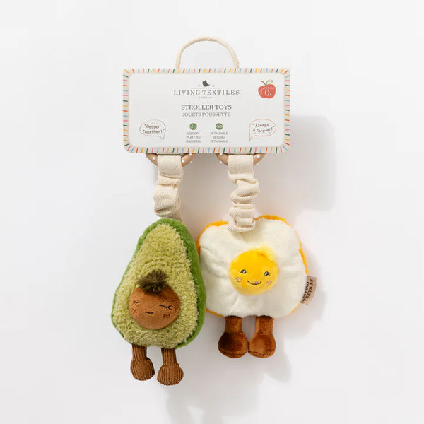 Living Textiles Mini Market 2pk Stroller Toy - Avocado & Egg on Toast