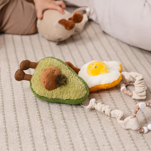 Living Textiles Mini Market 2pk Stroller Toy - Avocado & Egg on Toast