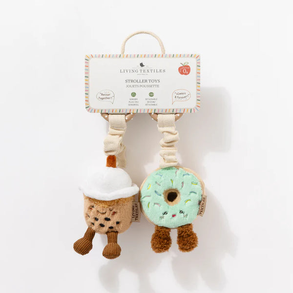 Living Textiles Mini Market 2pk Stroller Toy - Boba Tea & Doughnut