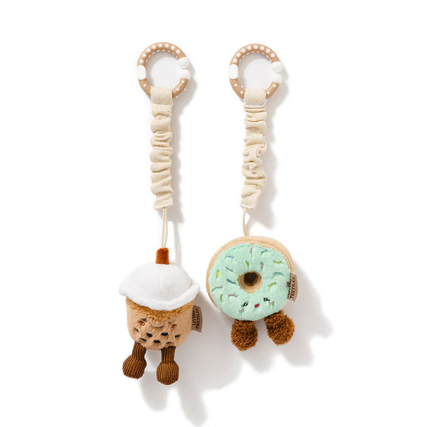 Living Textiles Mini Market 2pk Stroller Toy - Boba Tea & Doughnut
