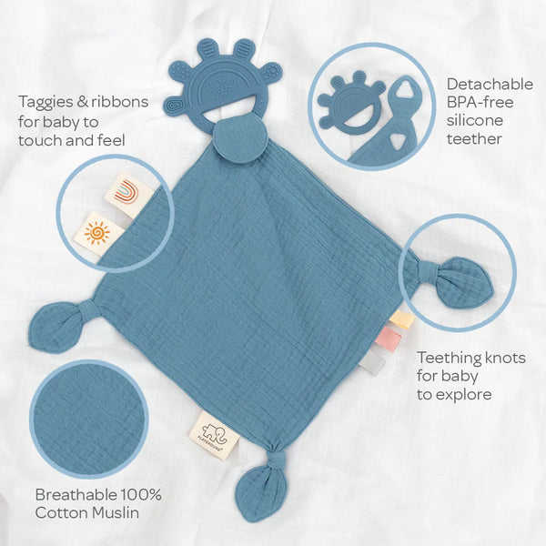 Playground Silicone Comfort Teether - Steel Blue