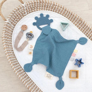 Playground Silicone Comfort Teether - Steel Blue
