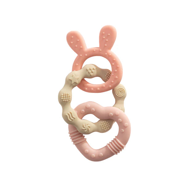 Playground Silicone Bunny Teether Pink