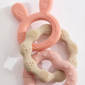 Playground Silicone Bunny Teether Pink