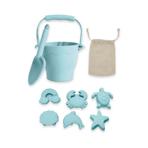 Playground 8pc Silicone Bucket Set - Light Blue