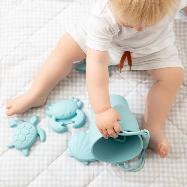 Playground 8pc Silicone Bucket Set - Light Blue