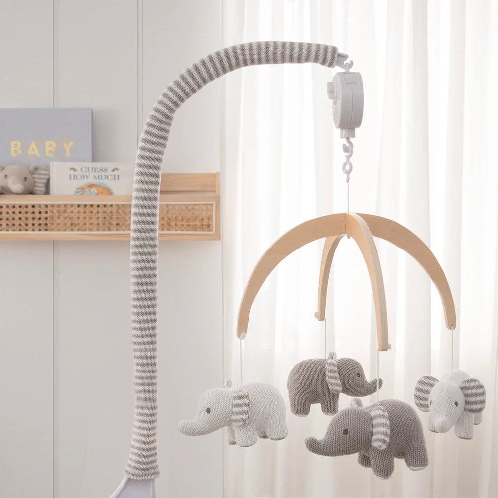 Living Textiles Musical Mobile Set - Elephants
