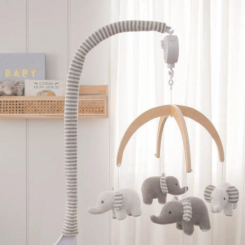 Living Textiles Musical Mobile Set - Elephants
