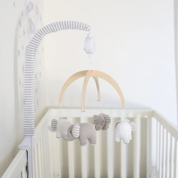 Living Textiles Musical Mobile Set - Elephants