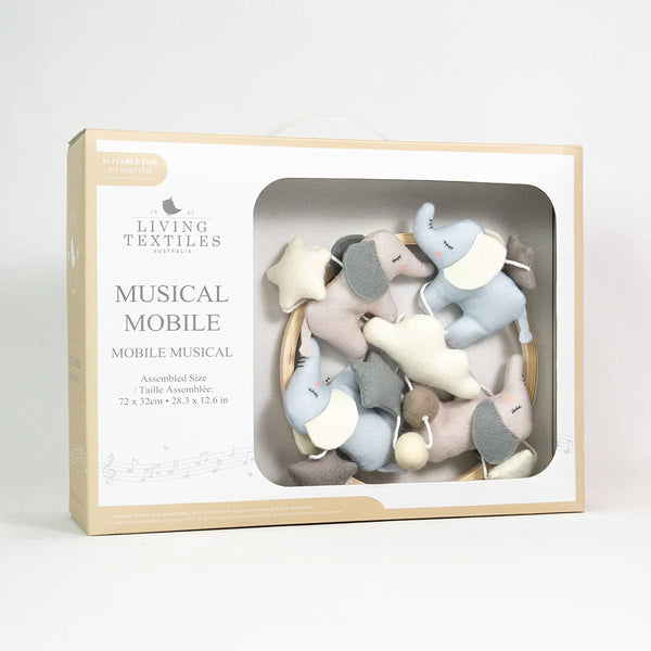 Living Textiles Musical Mobile Set - Elephant Playtime