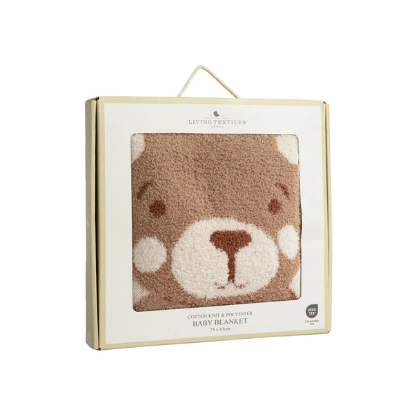 Living Textiles Fluffly Jacquard Blanket - Cuddly Bear