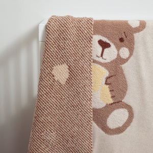 Living Textiles Fluffly Jacquard Blanket - Cuddly Bear