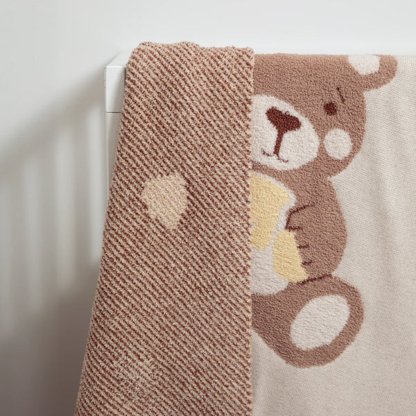 Living Textiles Fluffly Jacquard Blanket - Cuddly Bear