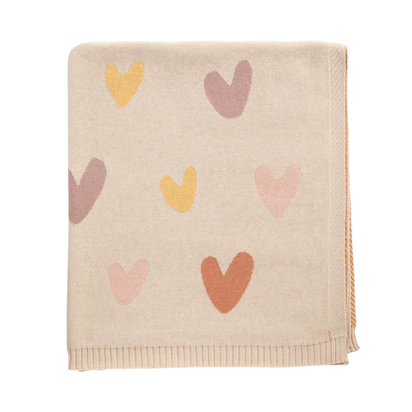 Living Textiles Jacquard Blanket - Bohemian Bliss Hearts