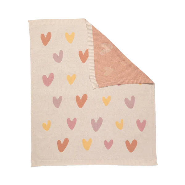 Living Textiles Jacquard Blanket - Bohemian Bliss Hearts