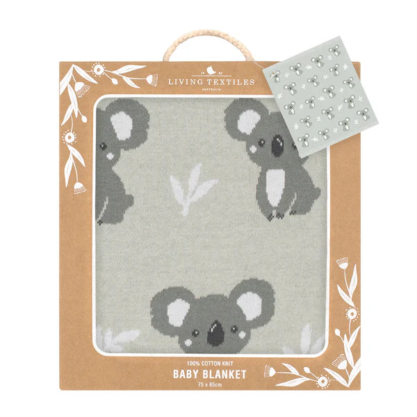 Living Textiles Australiana Baby Blanket - Koala/Grey