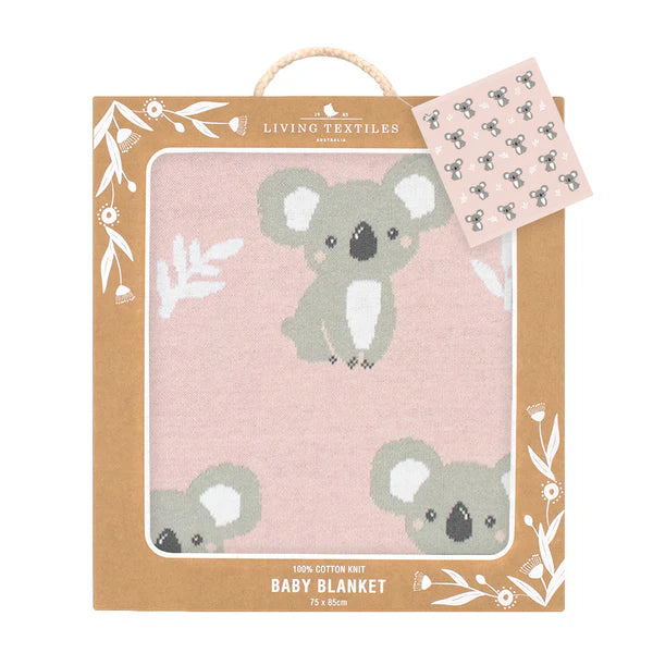 Living Textiles Australiana Baby Blanket - Koala/Blush