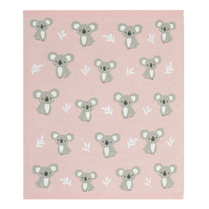 Living Textiles Australiana Baby Blanket - Koala/Blush