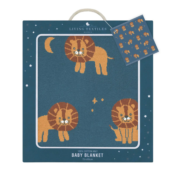 Living Textiles 100% Cotton Whimsical Lion Blanket