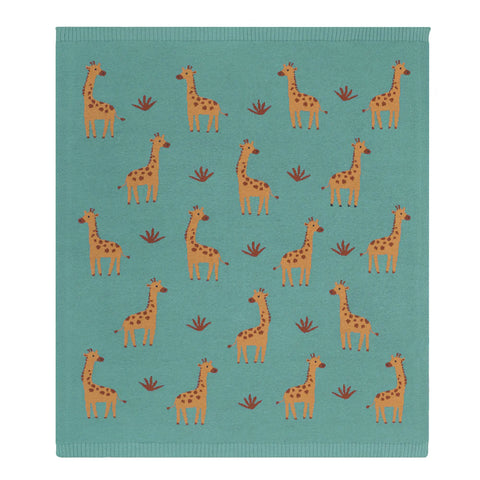 Living Textiles 100% Cotton Whimsical Giraffe Baby Blanket