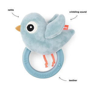 Done by Deer Sensory Rattle with Teether - Birdie Powder