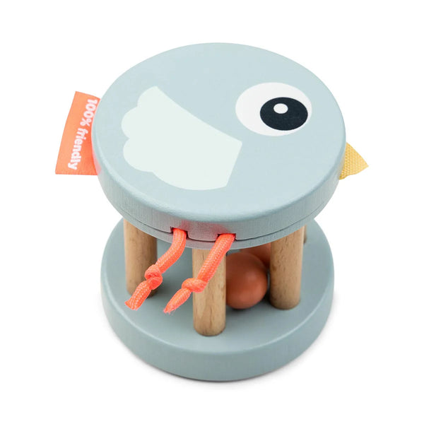 Done by Deer Wooden Bell Rattle - Birdee Blue