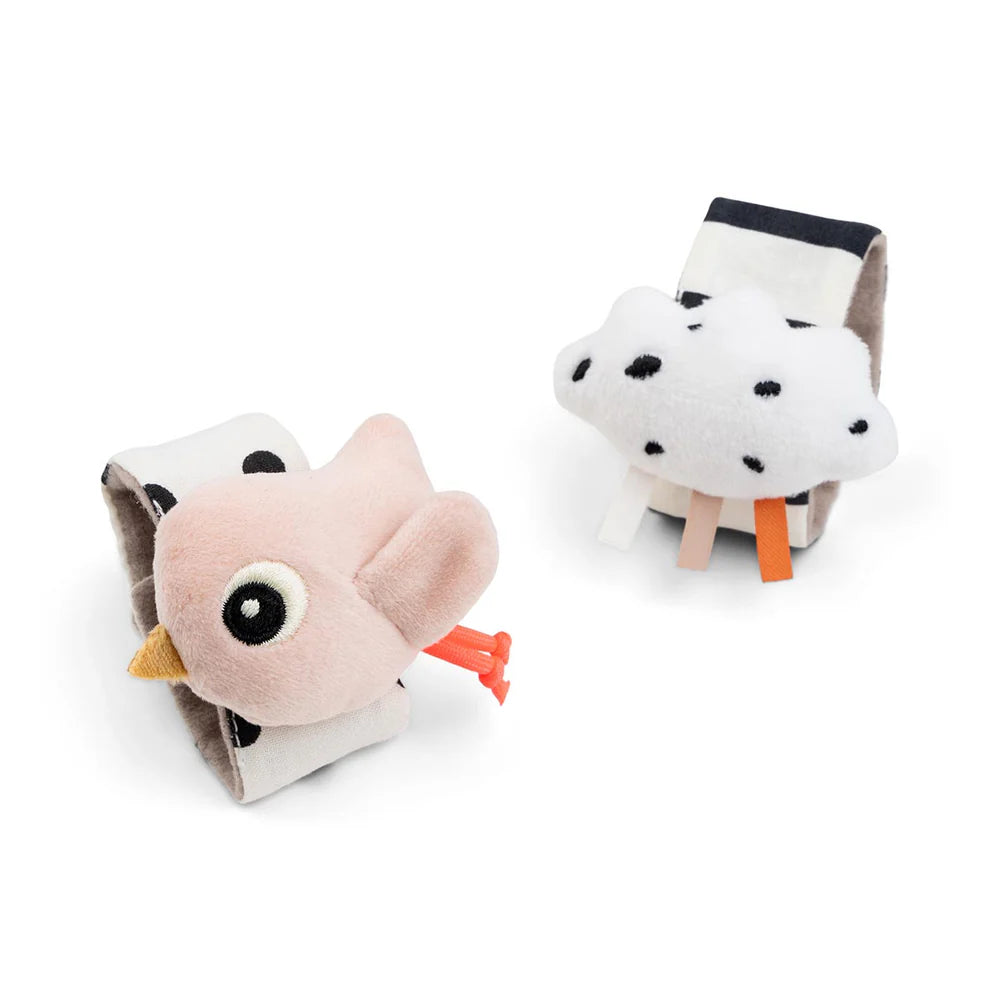 Done by Deer Wrist Rattle 2 Piece Set - Cloud Powder