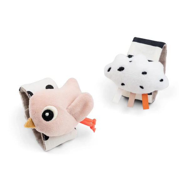 Done by Deer Wrist Rattle 2 Piece Set - Cloud Powder