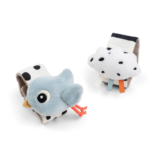 Done by Deer Wrist Rattle 2 Piece Set - Cloud Blue