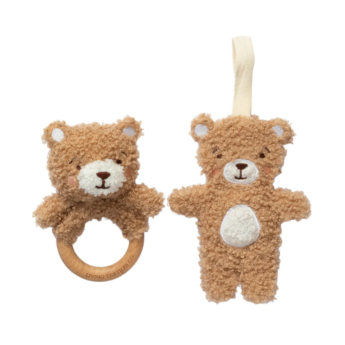 Living Textiles Teething Ring & Dummy Chain Gift Set - Cuddly Bear
