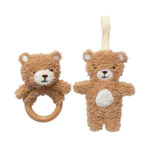 Living Textiles Teething Ring & Dummy Chain Gift Set - Cuddly Bear