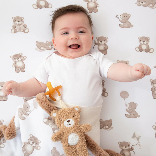 Living Textiles Teething Ring & Dummy Chain Gift Set - Cuddly Bear