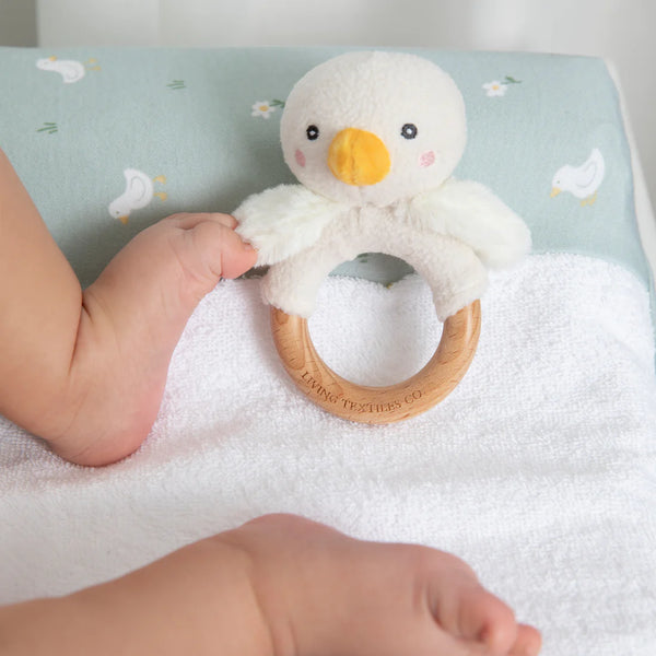 Living Textiles Teething Ring & Dummy Chain Gift Set - Goosey Goosey