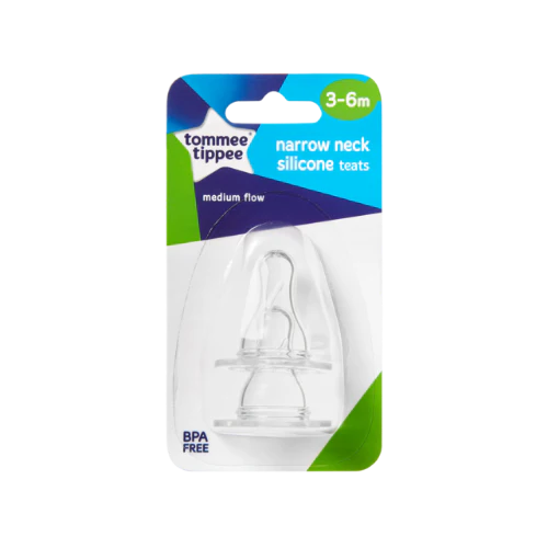 Tommee Tippee Narrow Neck Teats Baby/Medium Twin Pack