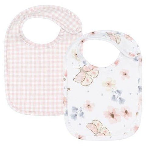 Living Textiles 2pk Baby Bibs - Butterfly/Gingham