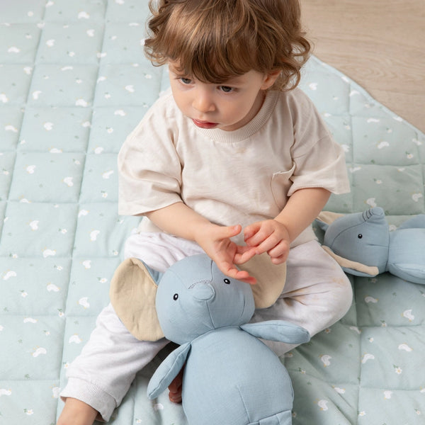 Living Textiles Reversible Organic Jersey Quilted Cot Comforter - Goosey Goosey