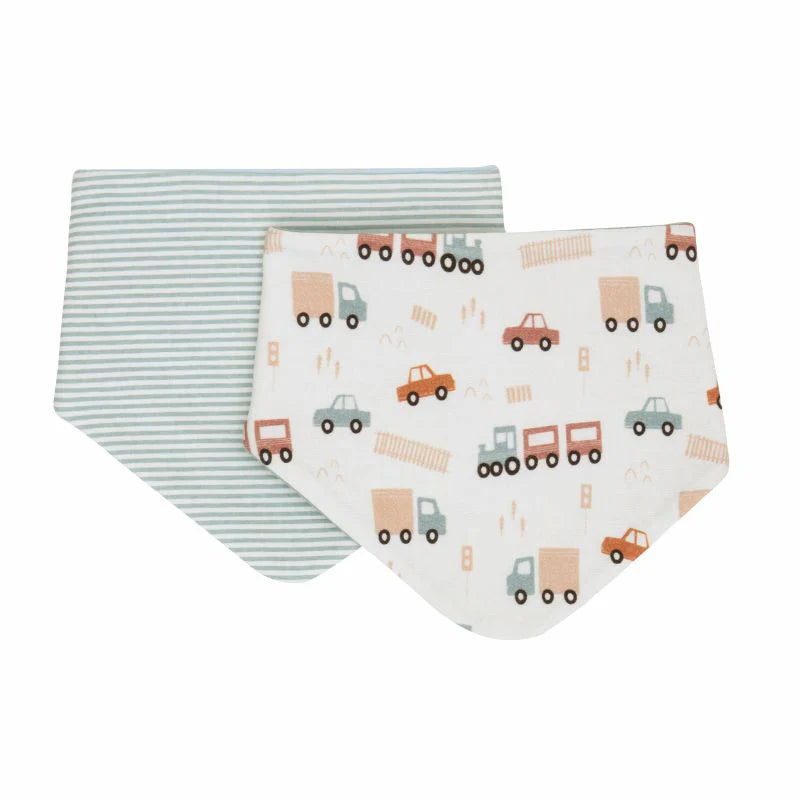 All4Ella Bandana Bibs 2pk - Blue Trucks