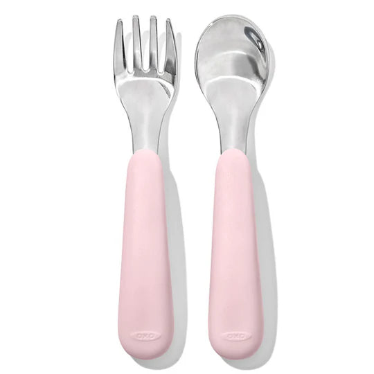 Oxo Tot Fork & Spoon Set - Blossom