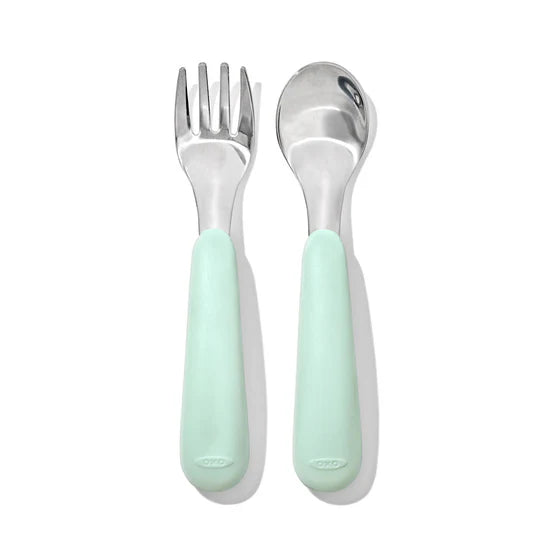 Oxo Tot Fork & Spoon Set - Opal