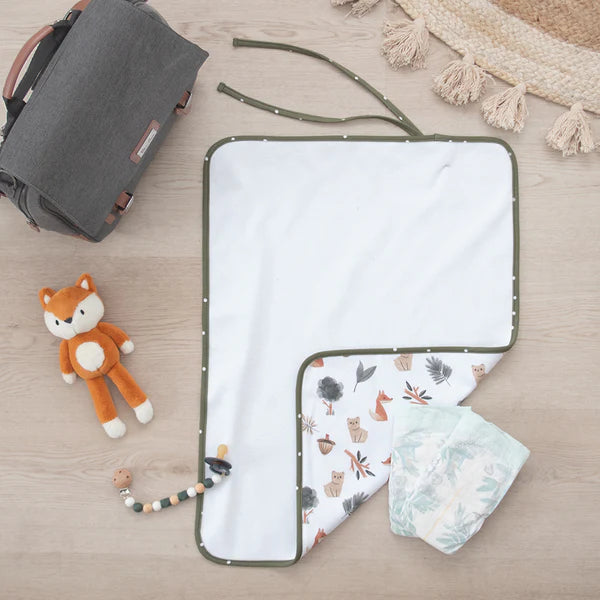 Living Textiles Foldable Waterproof Travel Change Mat - Forest Retreat