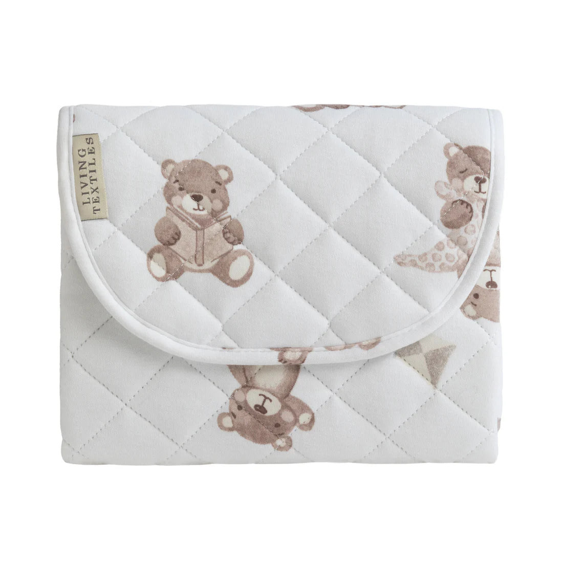 Living Textiles Foldable Waterproof Travel Change Mat - Cuddly Bear